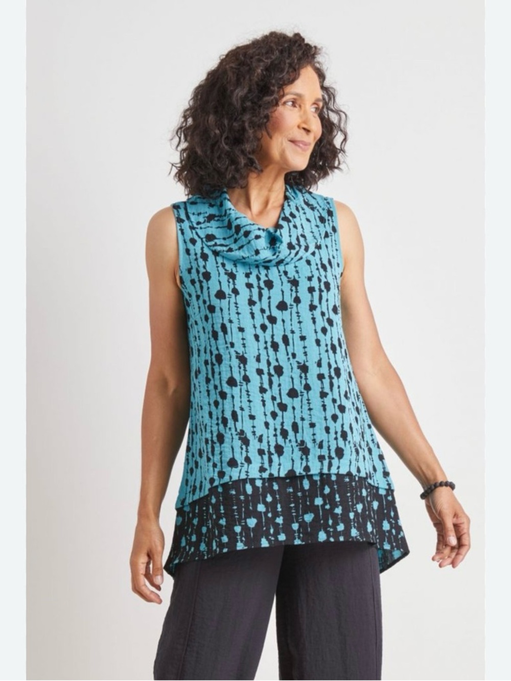 Habitat Women’s Sleeveless Patterned Tunic //  Blue // XS